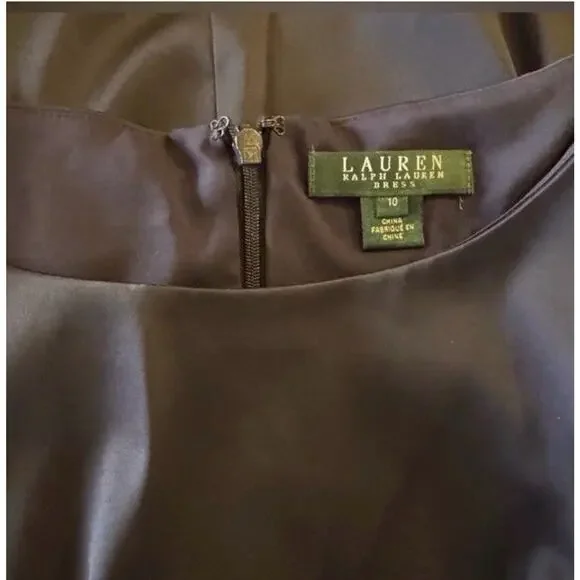 Lauren Ralph Lauren Sapphire Navy Cinched Waist Sheath Dress Cocktail, Size 10 - Picture 6 of 7